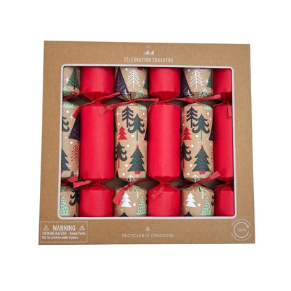 Forest & Red Christmas Crackers Box of 6