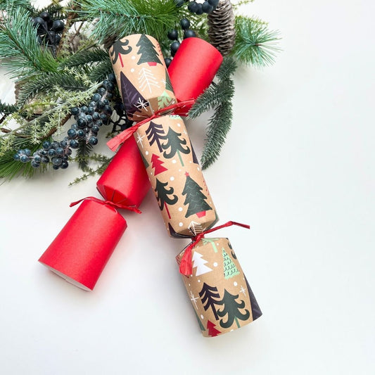 Forest & Red Christmas Crackers Box of 6
