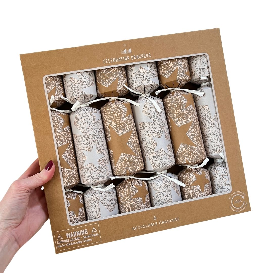 Stars & Snow Christmas Crackers Box of 6