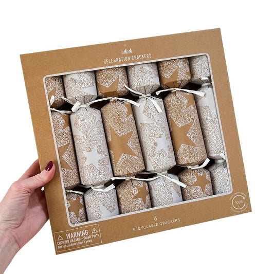 Stars & Snow Christmas Crackers Box of 6