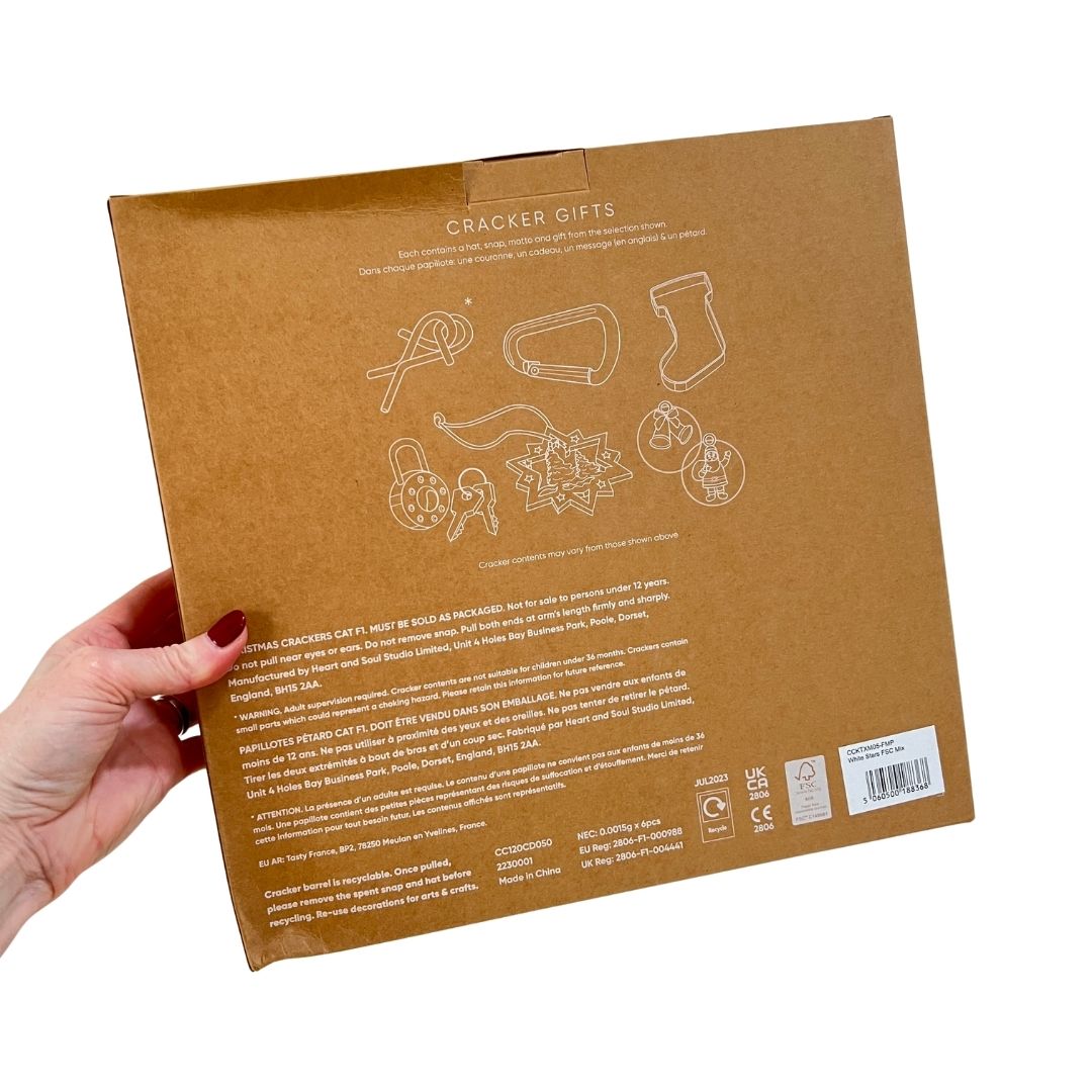 Stars & Snow Christmas Crackers Box of 6