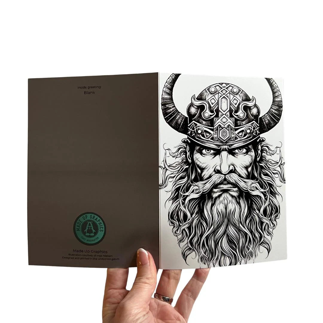 Nordic Viking Greeting Card: Scandi Art, Blank Inside (7x5 inch) (18 x 13 cm)