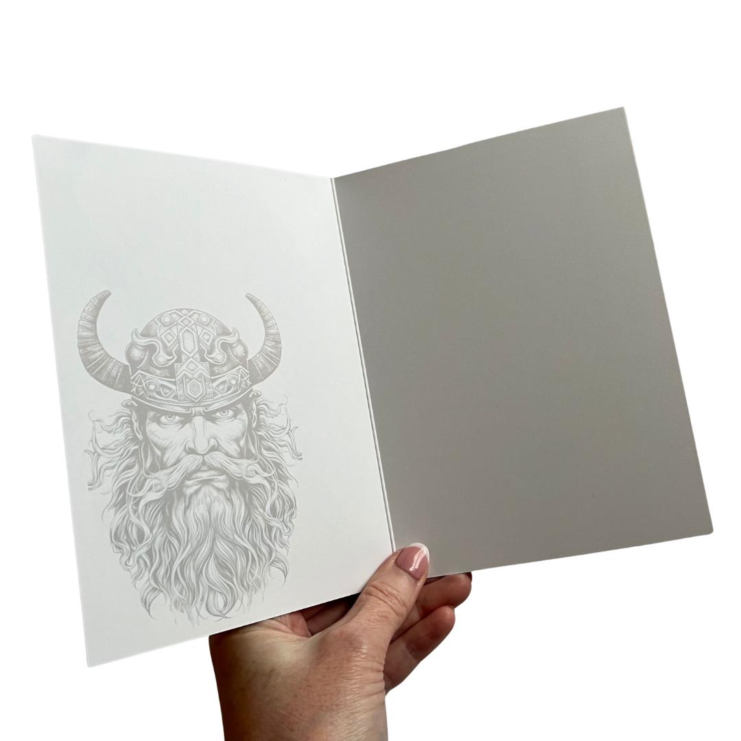 Nordic Viking Greeting Card: Scandi Art, Blank Inside (7x5 inch) (18 x 13 cm)