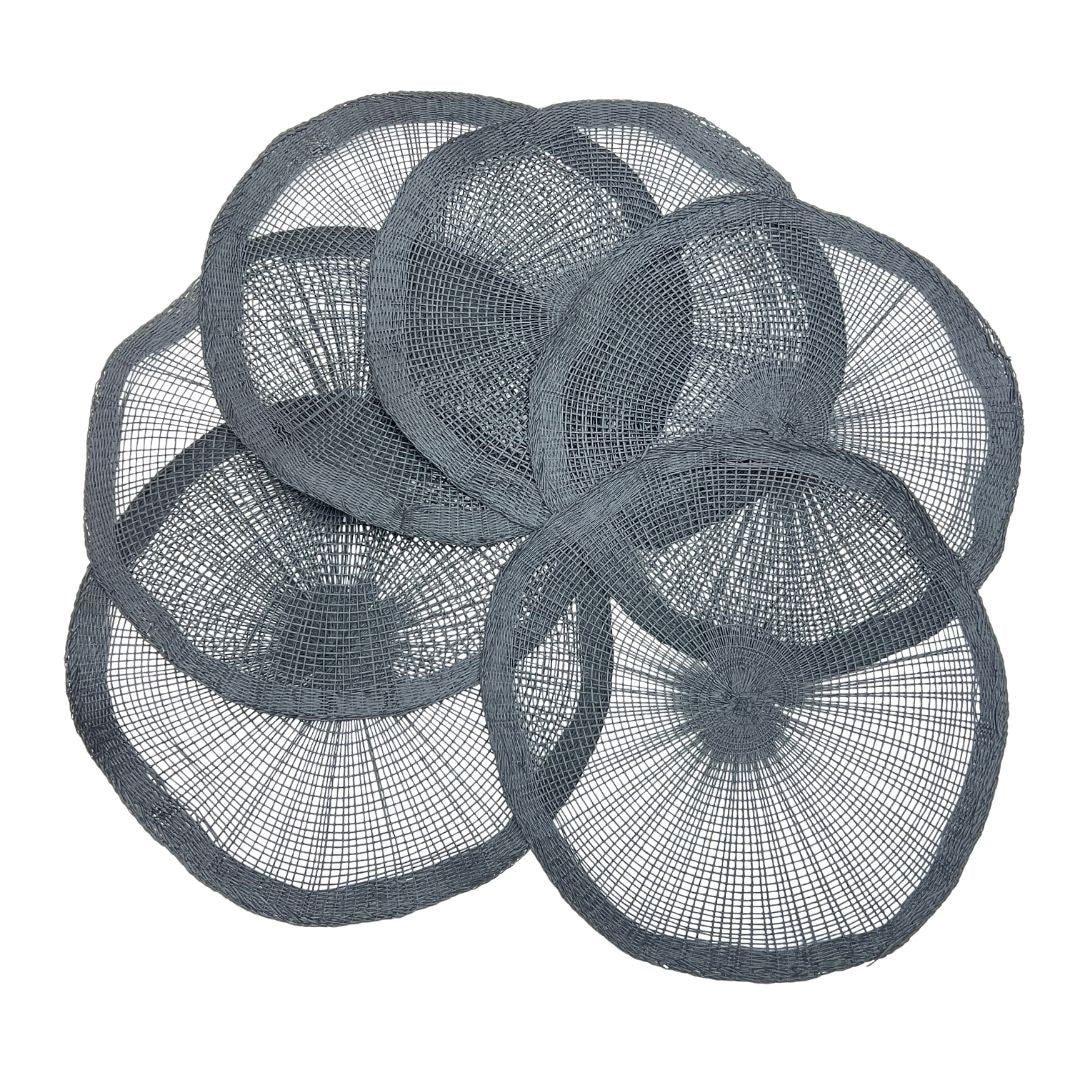 Black Woven Placemat Set of 6 - Nordic Minimalist Table Styling