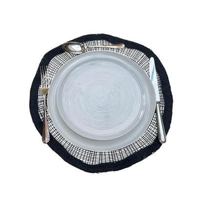 Black Woven Placemat Set of 6 - Nordic Minimalist Table Styling