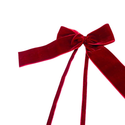 Burgundy Velvet Bows - Set of 6