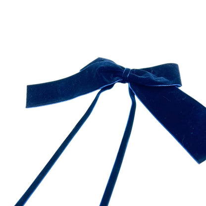 Dark Navy Velvet Bows - Set of 6