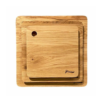 Square Cutting Board with Hanging Hole - Oiled Oak - 2-Sizes