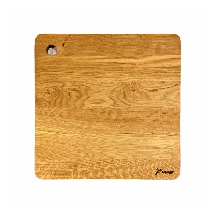 Pre-Order | Square Cutting Board with Hanging Hole - Oiled Oak - 2-Sizes