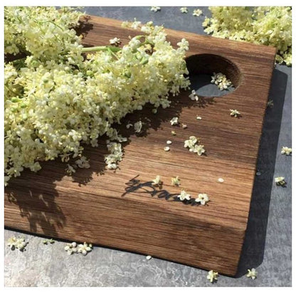 Tapas Rustic Board Rustic with Handle Hole - Smoked Oak, 40cm