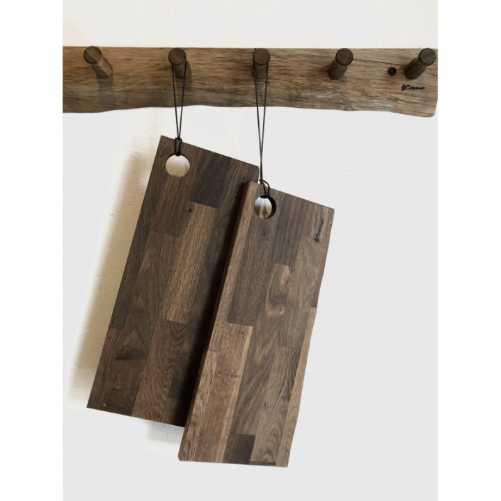 Tapas Rustic Board Rustic with Handle Hole - Smoked Oak, 40cm
