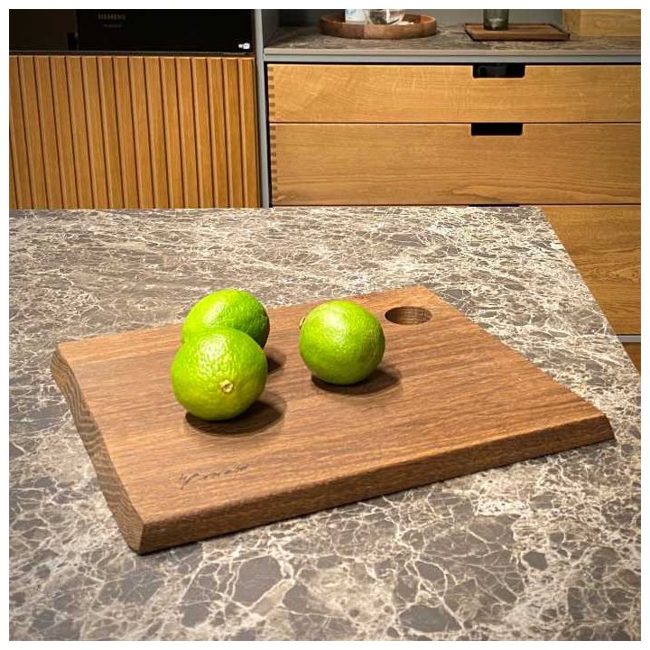 Pre-Order | Tapas Farm Board with Handle Hole - Smoked Oak, H1,5×L24 x W28,5cm