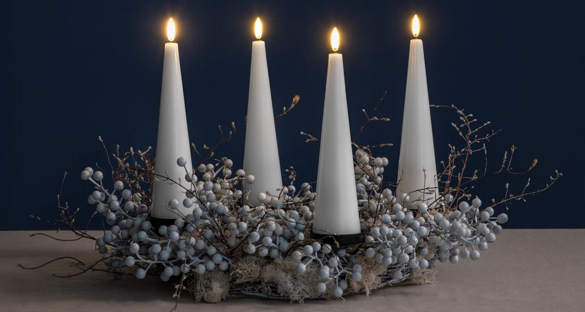 Wine Red LED Cone Candle Giftbox, 4-Pack