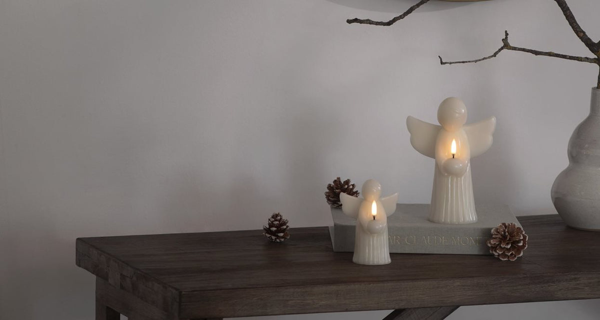 Angel LED Candle, Vanilla, 9x12 cm