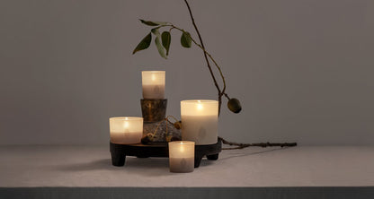 Glass LED Candles, Vanilla, 6x7cm, 2-Pack