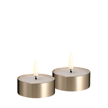 LED Melted Tealight, Metal Brass Finish, 63x25mm