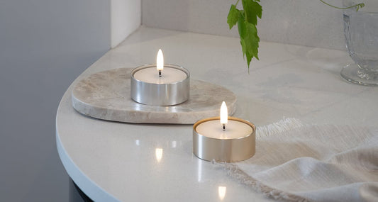 LED Melted Tealight, Metal Brass Finish, 63x25mm