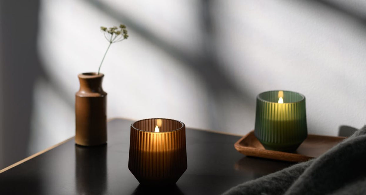Harmony Scented Wax Glass Candle, Smoked