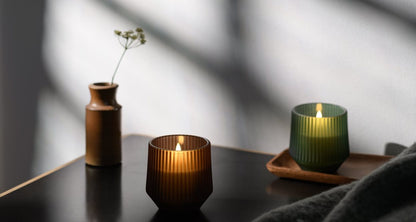 Harmony Scented Wax Glass Candle, Smoked
